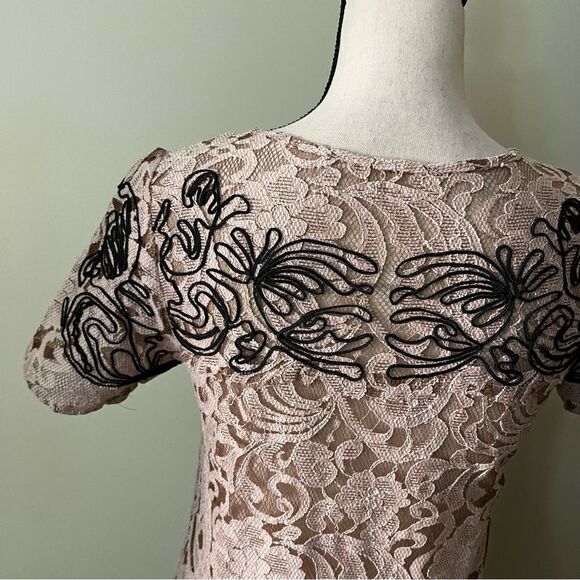 Free People Lace Cap Sleeve Embroidered Mini Dress - Picture 10 of 14